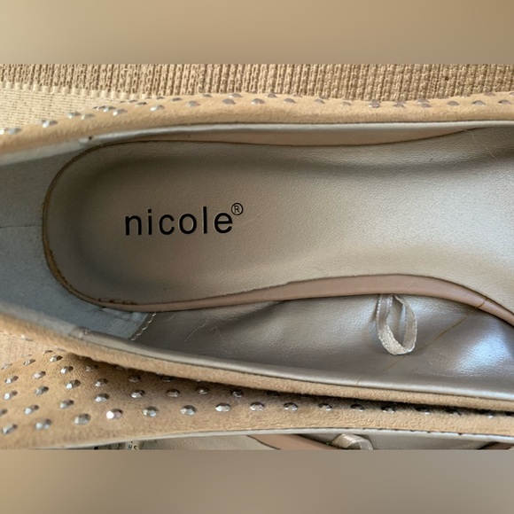 Nicole Khaki Mauve Silver Studded Shoes SIZE 7 - Picture 2 of 6